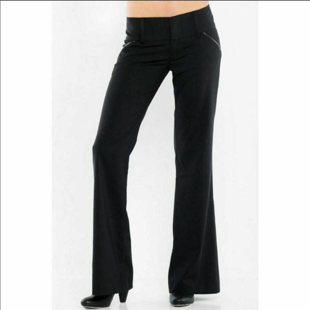 ALICE + OLIVIA Virgin Wool Pants, Mid-Rise